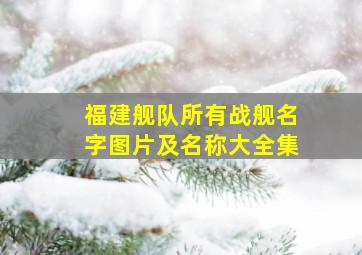 福建舰队所有战舰名字图片及名称大全集