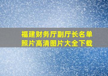 福建财务厅副厅长名单照片高清图片大全下载