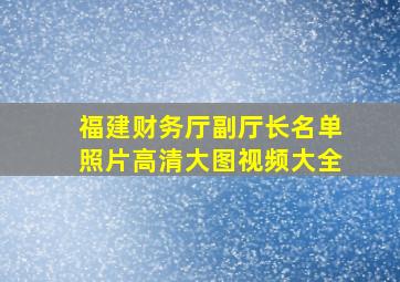 福建财务厅副厅长名单照片高清大图视频大全