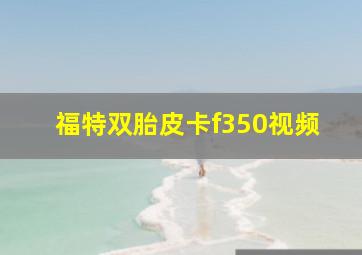 福特双胎皮卡f350视频