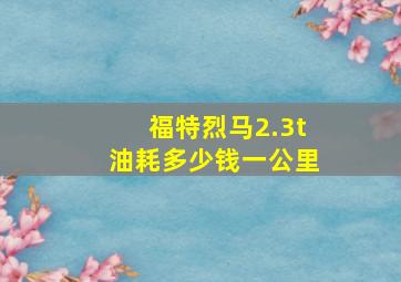 福特烈马2.3t油耗多少钱一公里