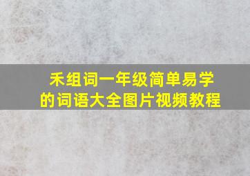 禾组词一年级简单易学的词语大全图片视频教程