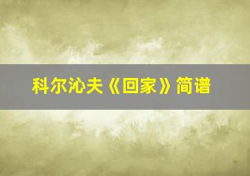 科尔沁夫《回家》简谱