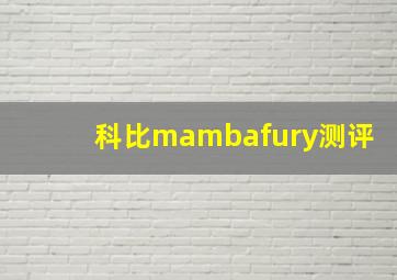 科比mambafury测评