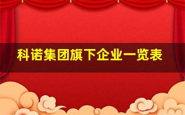 科诺集团旗下企业一览表