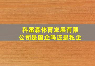 科雷森体育发展有限公司是国企吗还是私企