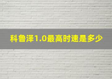 科鲁泽1.0最高时速是多少