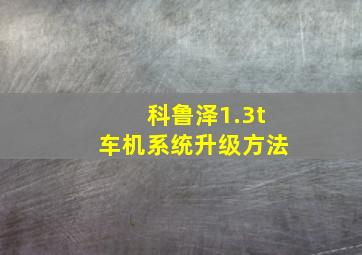 科鲁泽1.3t车机系统升级方法