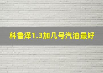 科鲁泽1.3加几号汽油最好