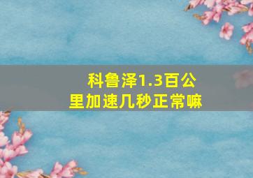 科鲁泽1.3百公里加速几秒正常嘛