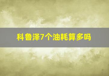 科鲁泽7个油耗算多吗