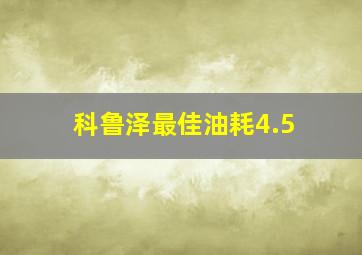 科鲁泽最佳油耗4.5