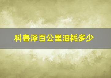 科鲁泽百公里油耗多少