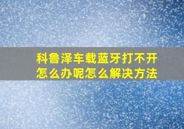 科鲁泽车载蓝牙打不开怎么办呢怎么解决方法