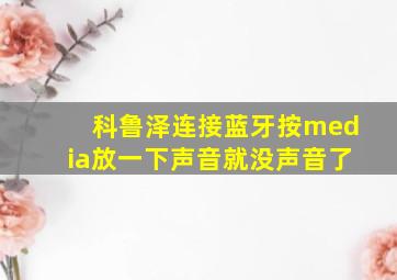 科鲁泽连接蓝牙按media放一下声音就没声音了