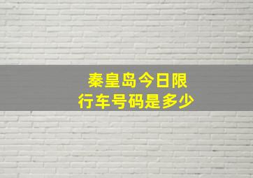 秦皇岛今日限行车号码是多少