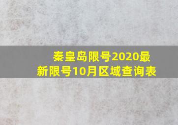 秦皇岛限号2020最新限号10月区域查询表