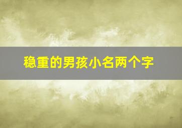 稳重的男孩小名两个字