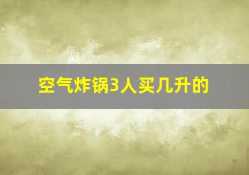 空气炸锅3人买几升的