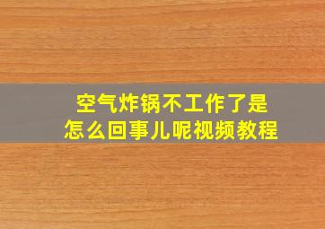 空气炸锅不工作了是怎么回事儿呢视频教程