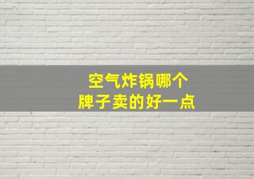 空气炸锅哪个牌子卖的好一点