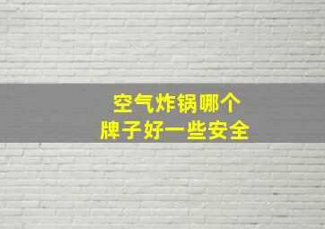 空气炸锅哪个牌子好一些安全