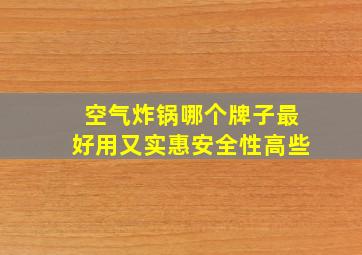 空气炸锅哪个牌子最好用又实惠安全性高些