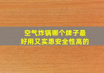 空气炸锅哪个牌子最好用又实惠安全性高的