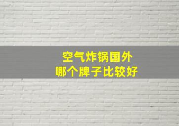 空气炸锅国外哪个牌子比较好