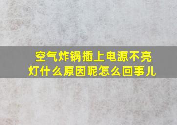 空气炸锅插上电源不亮灯什么原因呢怎么回事儿