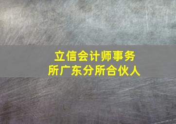 立信会计师事务所广东分所合伙人