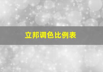 立邦调色比例表