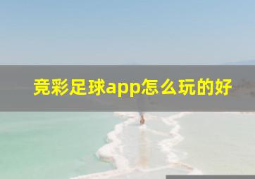 竞彩足球app怎么玩的好