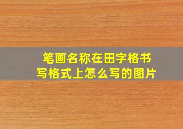 笔画名称在田字格书写格式上怎么写的图片