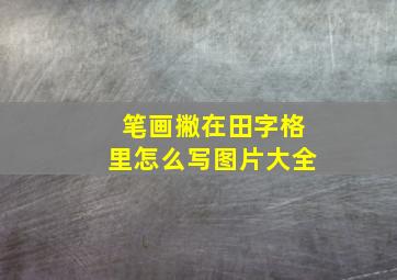 笔画撇在田字格里怎么写图片大全