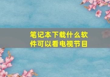 笔记本下载什么软件可以看电视节目