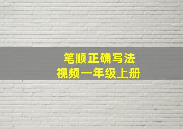 笔顺正确写法视频一年级上册