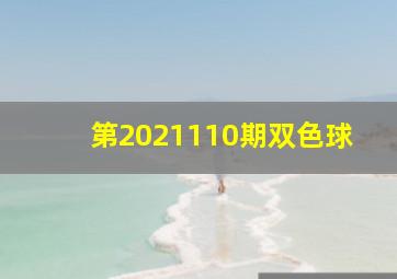 第2021110期双色球