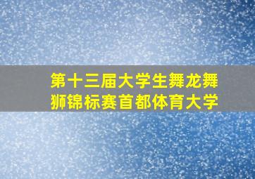 第十三届大学生舞龙舞狮锦标赛首都体育大学