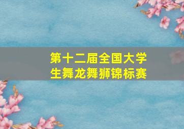 第十二届全国大学生舞龙舞狮锦标赛