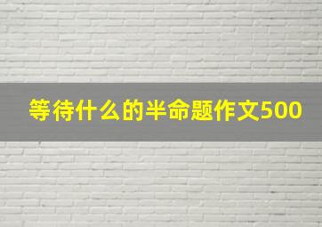 等待什么的半命题作文500