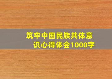 筑牢中国民族共体意识心得体会1000字