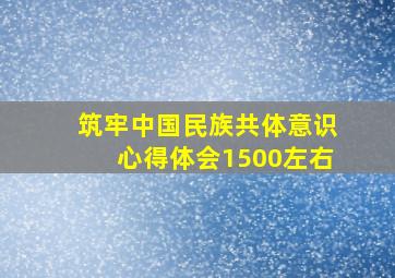 筑牢中国民族共体意识心得体会1500左右