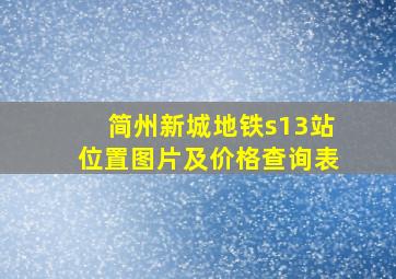 简州新城地铁s13站位置图片及价格查询表