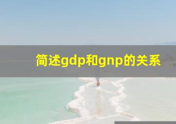 简述gdp和gnp的关系