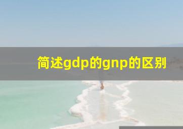 简述gdp的gnp的区别