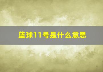 篮球11号是什么意思