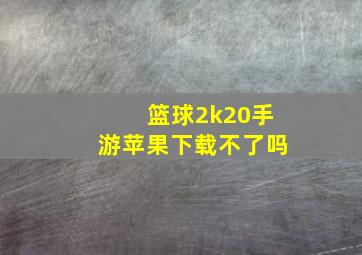 篮球2k20手游苹果下载不了吗