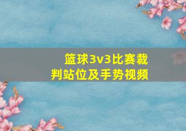 篮球3v3比赛裁判站位及手势视频