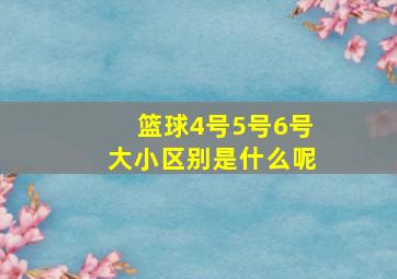 篮球4号5号6号大小区别是什么呢